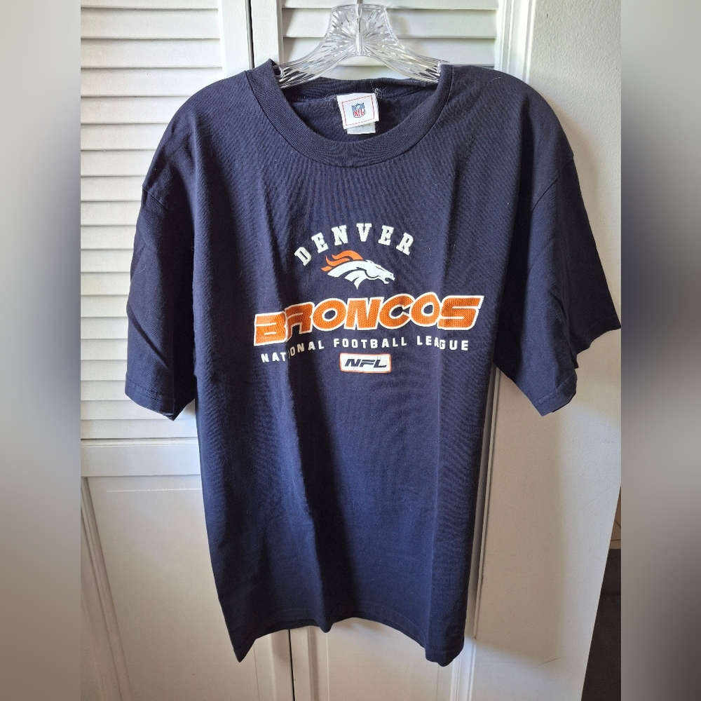 NFL Denver Broncos Blue and Orange Short Sleeve Tee